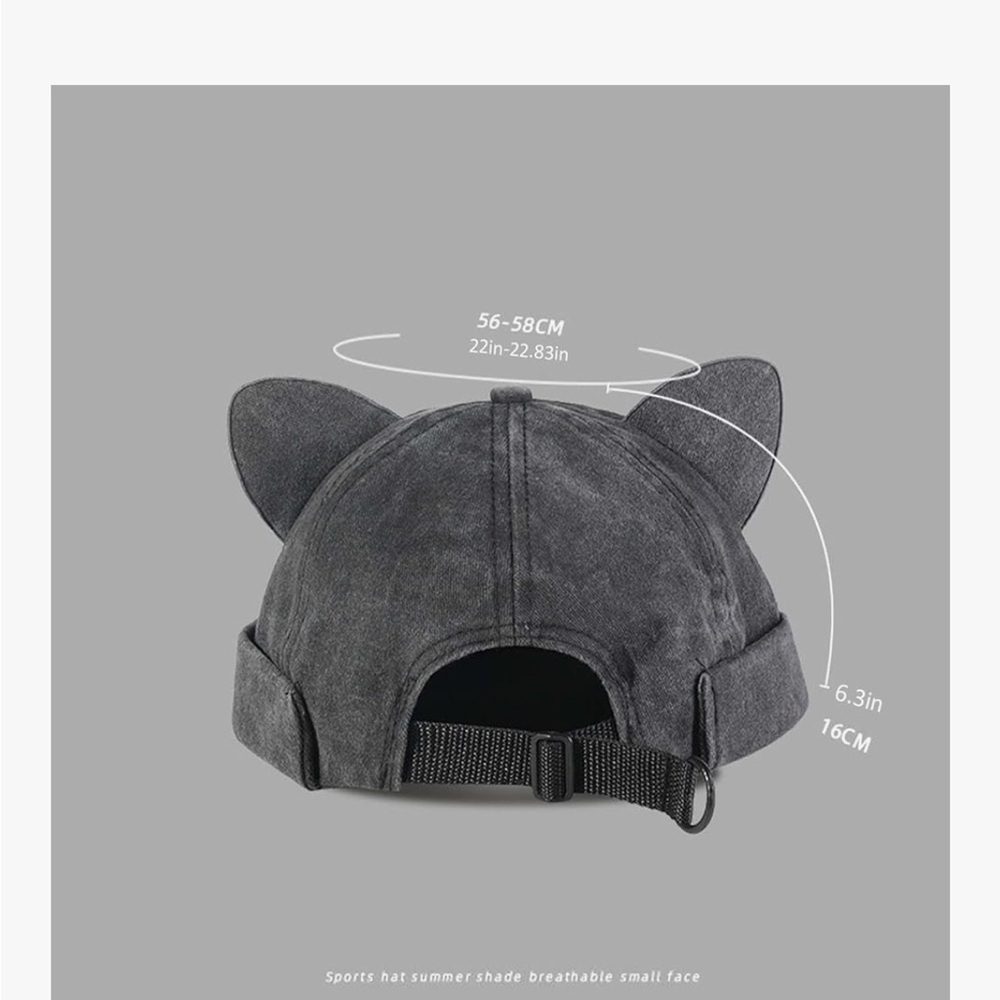 Gray Cat Ear Hat , One Size( Adjustable) - image 3